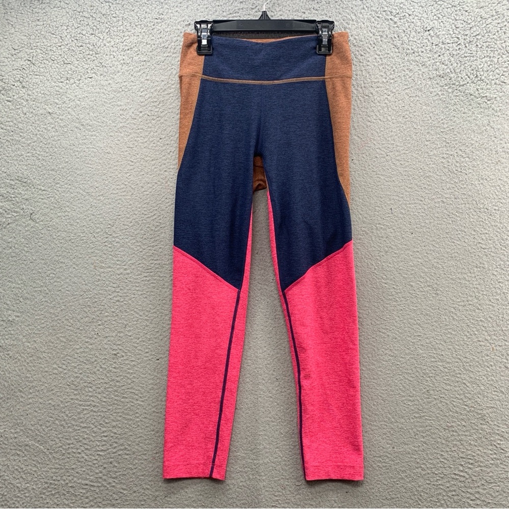 Outdoor Voices Leggings Pants Women’s Size S Pink Brown & Blue Colorblock Skinny